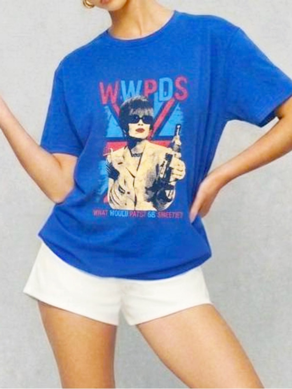 Patsy Stone Ab Fab Union Jack Graphic Tee - Size Small